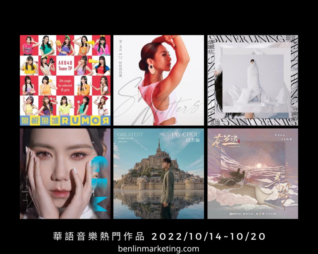 華語音樂熱門作品 2022/10/14~10/20