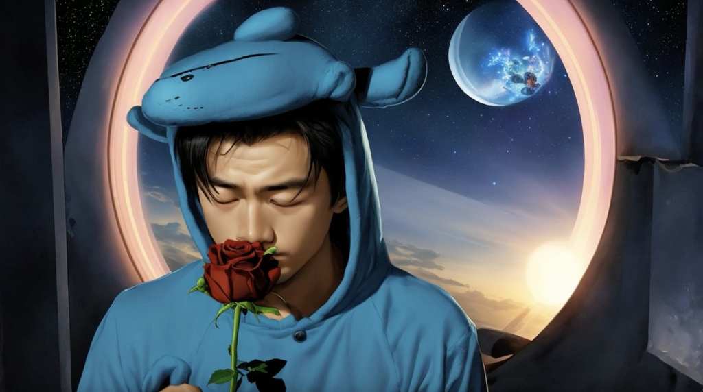 《愛情兇手》MV一開始藍子庭穿著布偶裝現身，象徵著他在感情中的傀儡角色