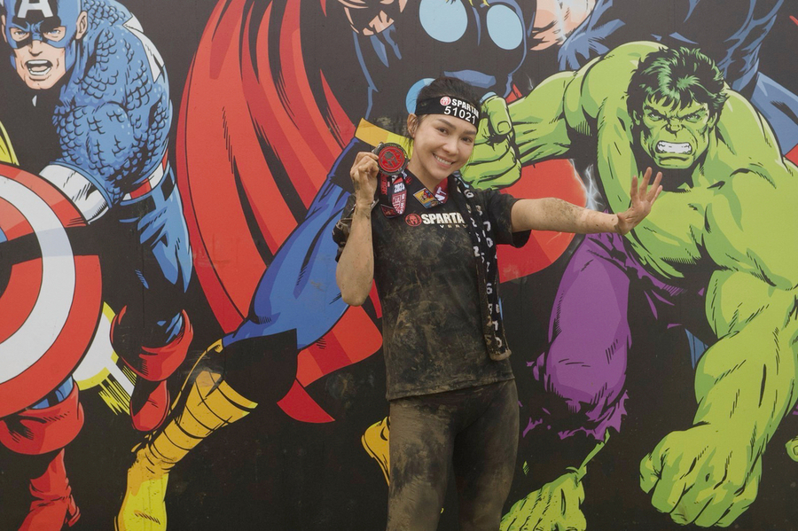 林采欣親自下海參賽、訓練 泥濘溼滑的山坡路讓她幾度崩潰