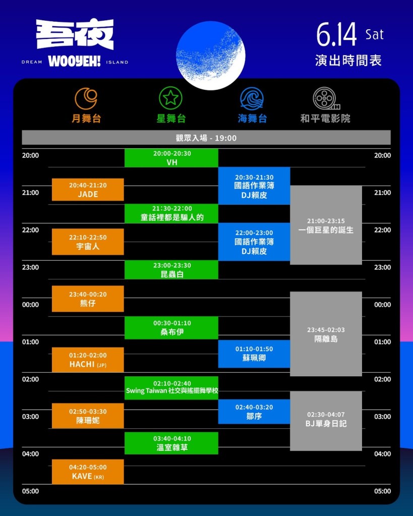 吾夜生活節2025節目表0614 (圖片提供:吾夜生活節)
