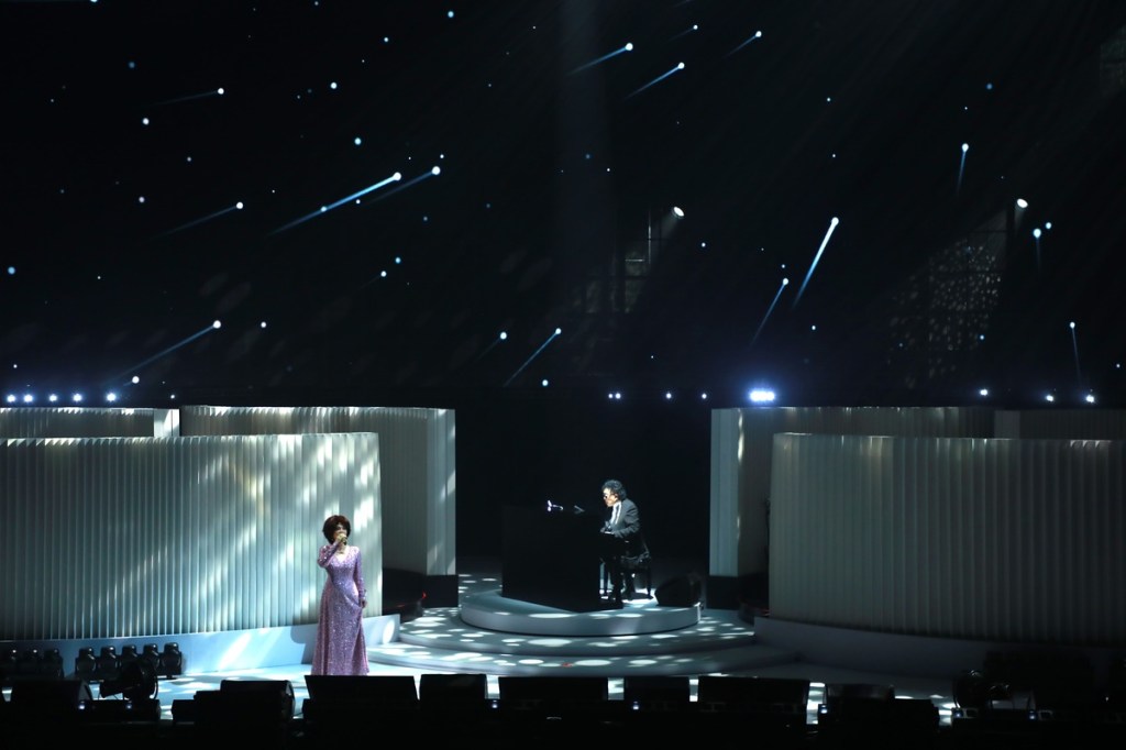 蔡琴演唱會上與音樂大師鮑比達合作