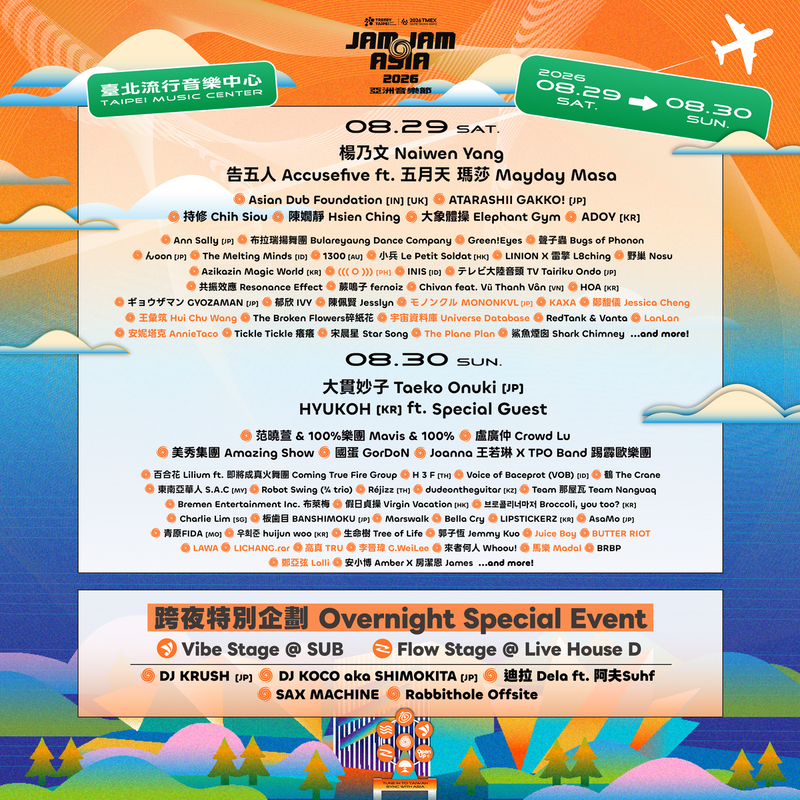 【2026 JAM JAM ASIA】卡司表（不斷更新）